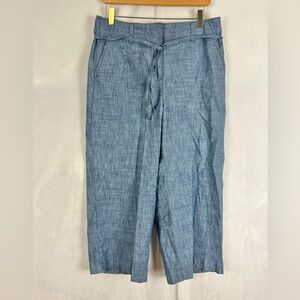 REITMAN'S Cotton Relaxed Fit Cropped Trouser Blue Women's‎ Size 8p Coastal